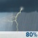 Monday: Showers and thunderstorms. Cloudy, with a high near 82. East southeast wind 0 to 5 mph. Chance of precipitation is 80%. New rainfall amounts between three quarters and one inch possible. Monday: Showers And Thunderstorms